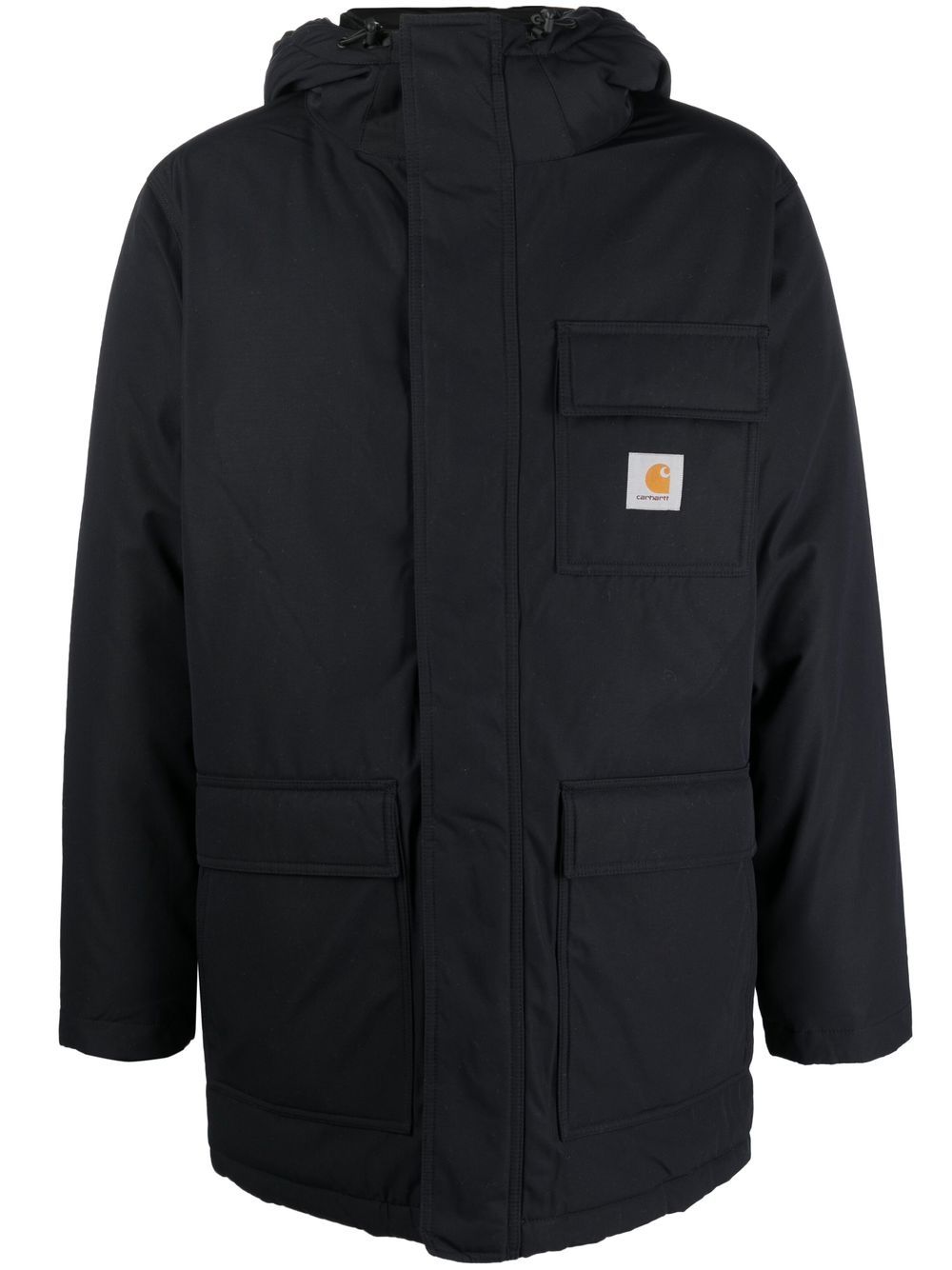 Carhartt WIP logo-patch detail hooded coat | Smart Closet