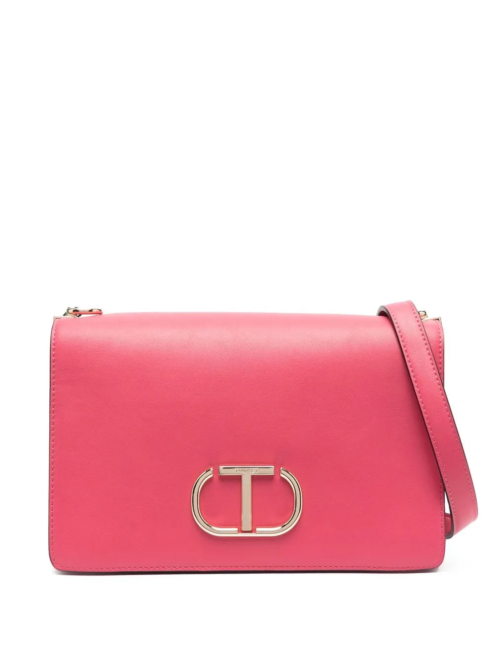 

TWINSET bolsa de hombro con placa del logo - Rosado