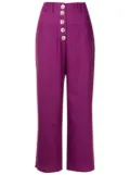 Olympiah cropped button-front trousers - Purple