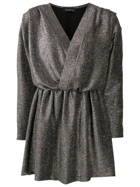 Olympiah vestido corto de lúrex con cuello en V
