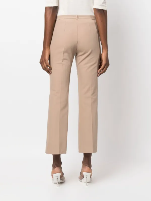 【送料&関税込】Max Mara Straight Leg Cropped Pants S Max Mara Cropped straight-leg Trousers | Neutrals | FARFETCH