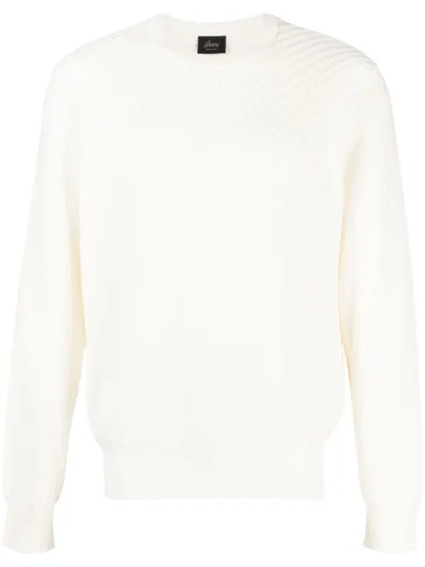 Brioni crew-neck cotton-silk jumper