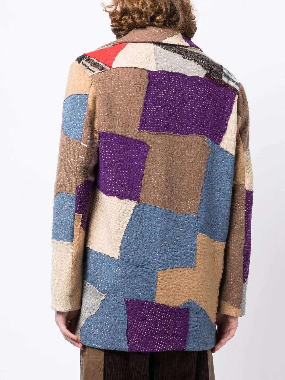 Shop By Walid Jacob Patchwork Wool Coat In 彩色