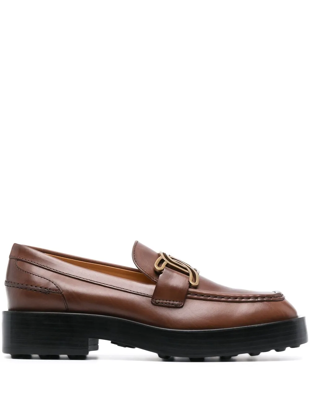 

Tod's Kate chain-link leather loafers - Brown