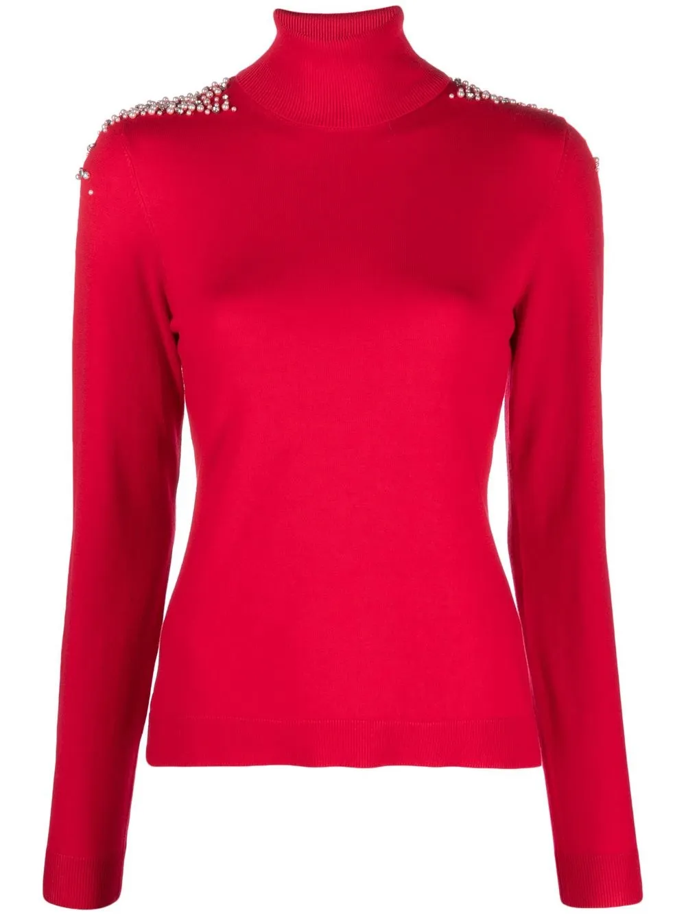 

LIU JO pearl-detailing jumper - Red