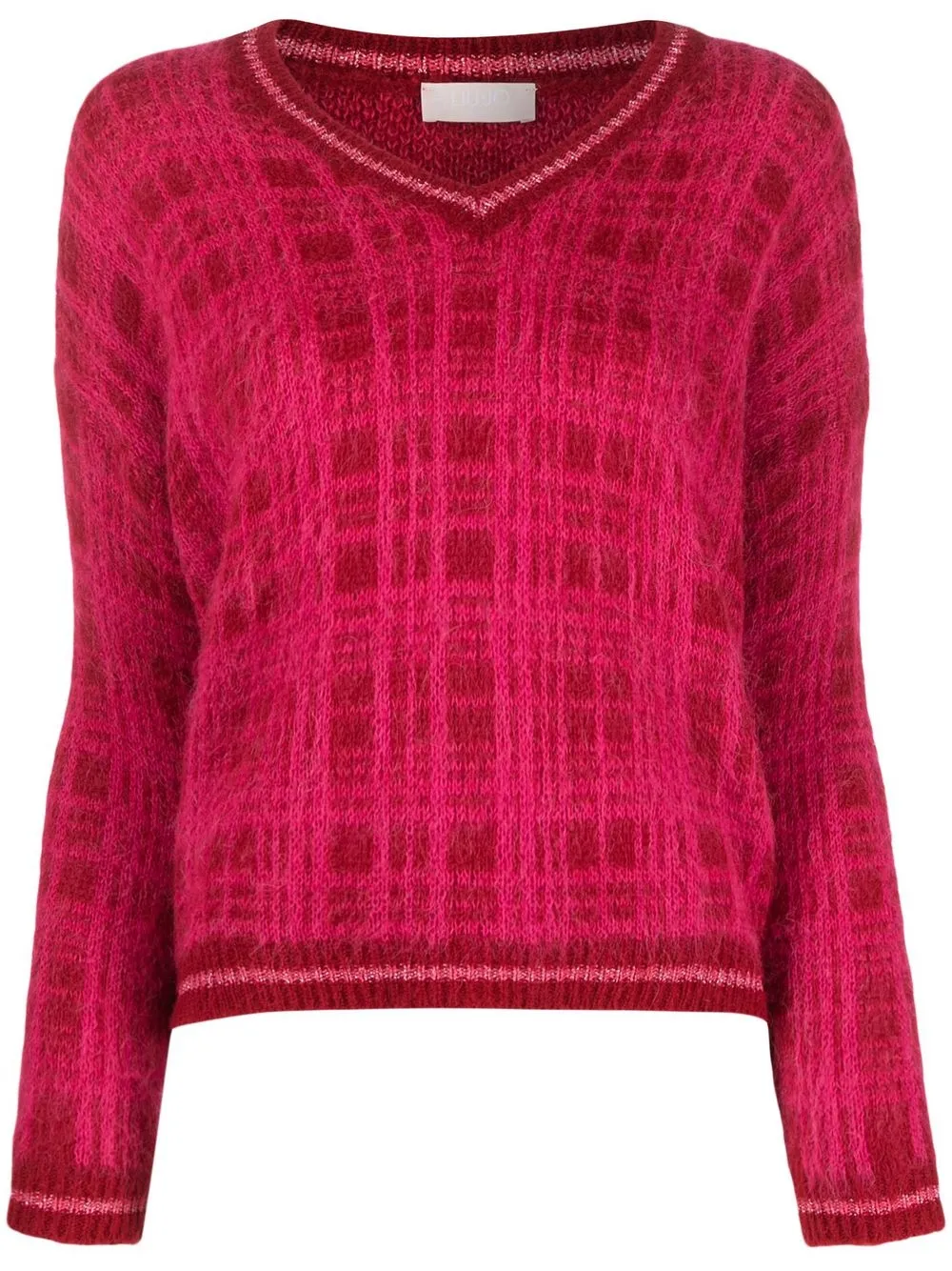 

LIU JO brushed checked jumper - Red