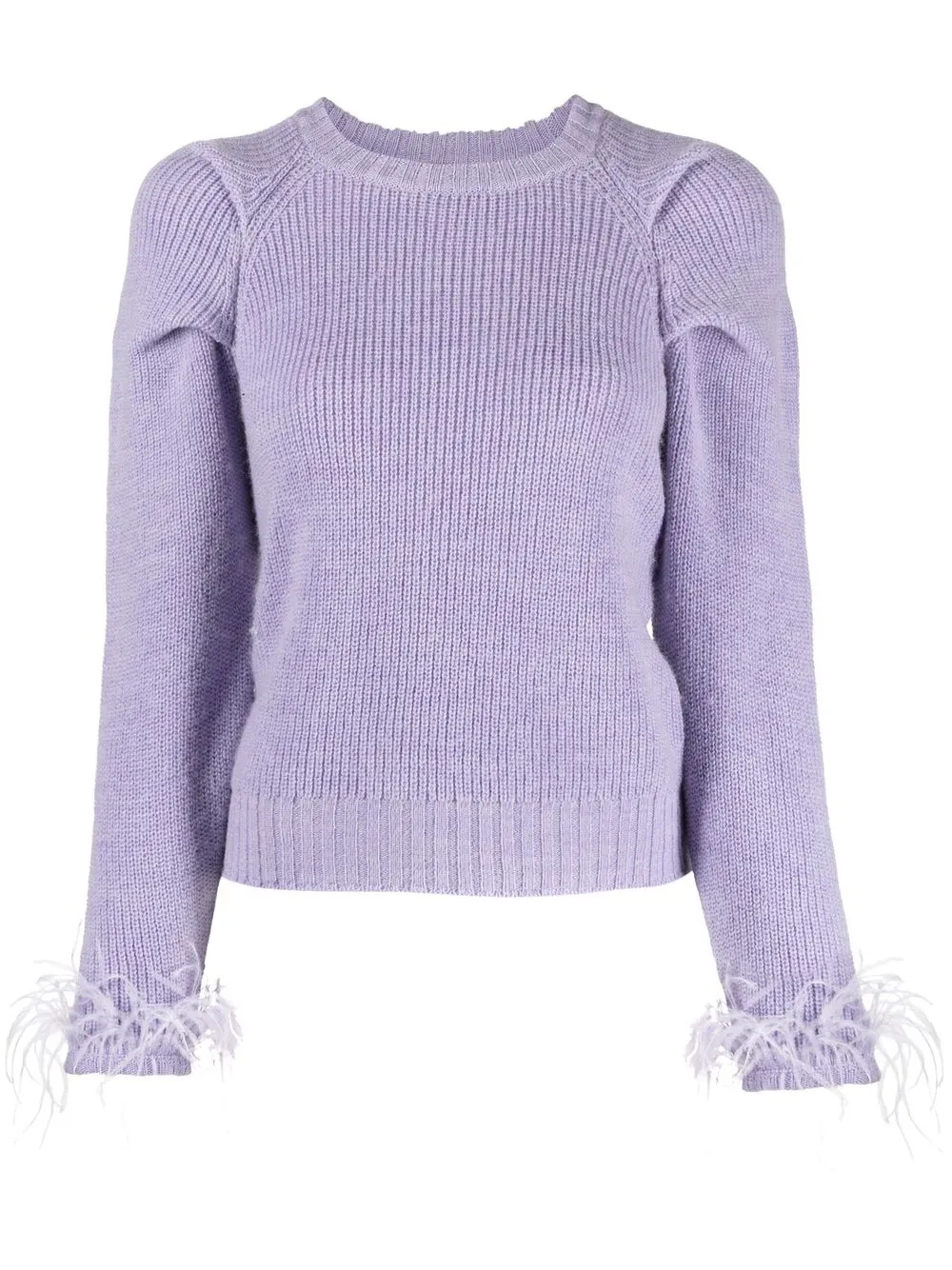 

LIU JO feather detail ribbed jumper - Purple