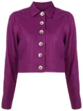 Olympiah cropped button-front jacket - Purple