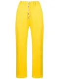 Olympiah cropped button-front trousers - Yellow