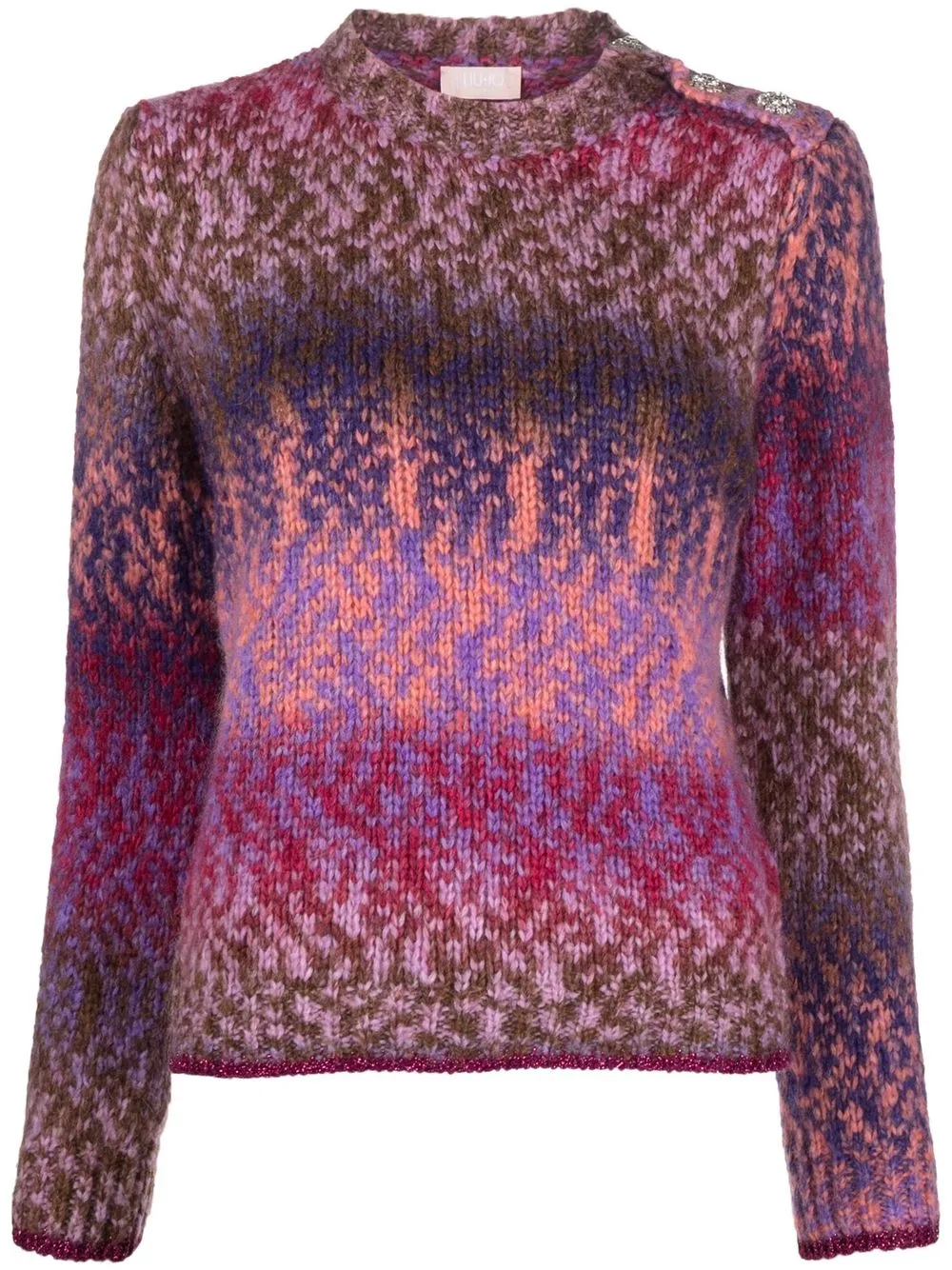 

LIU JO button-detailing crochet jumper - Purple