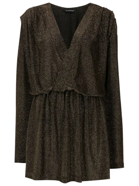 Olympiah V-neck lurex mini dress