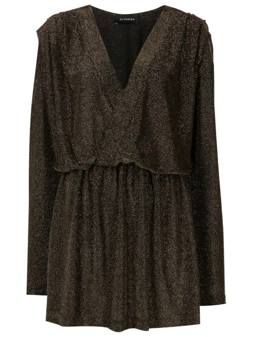 Robe courte en lurex à col v - Olympiah - Modalova