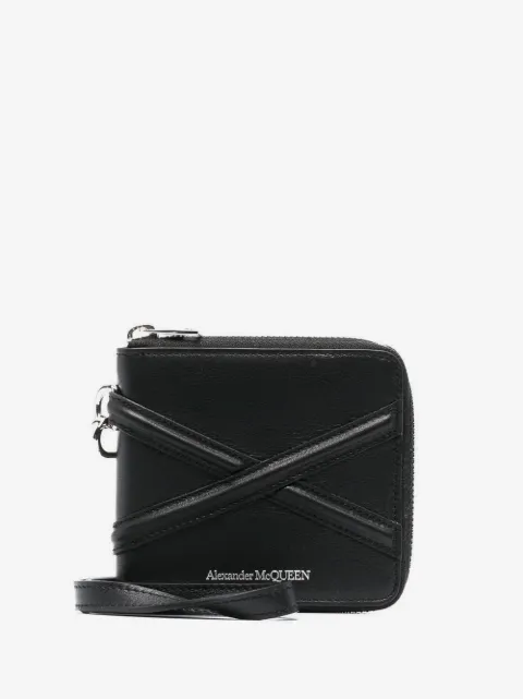 Alexander McQueen cartera plegable con logo grabado