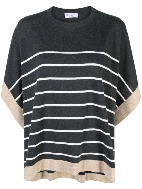 Brunello Cucinelli striped sleeveless top