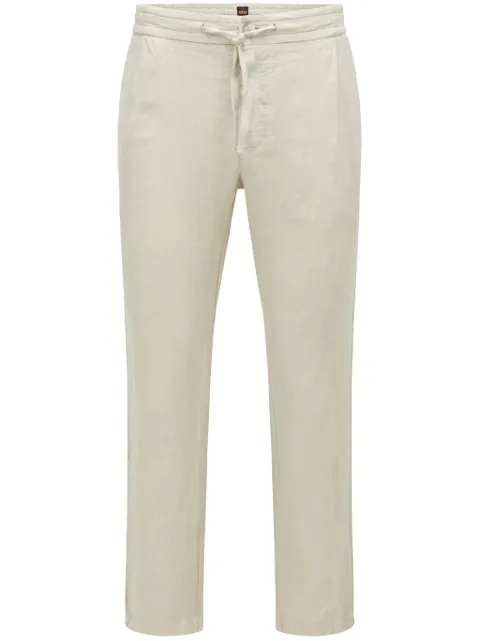 BOSS Calça cenoura de linho