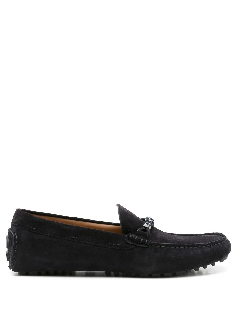 BOSS Mocassim de camurça com acabamento de corda | Preto | Image 1