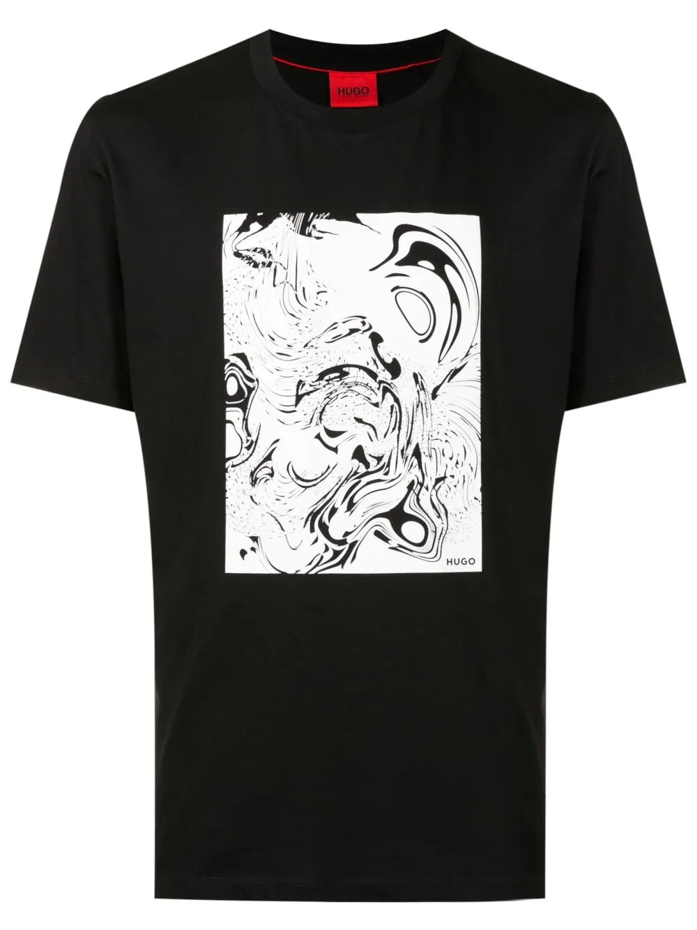 HUGO Camiseta de jersey com estampa Artwork | Preto | Image 1