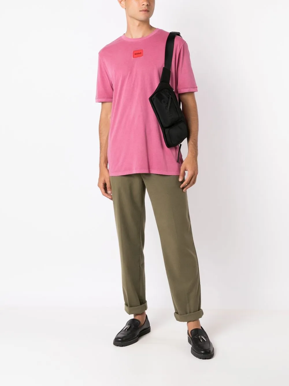 HUGO Camiseta decote careca com patch de logo | Camisetas | Image 2