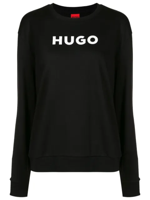 HUGO logo印花圆领卫衣