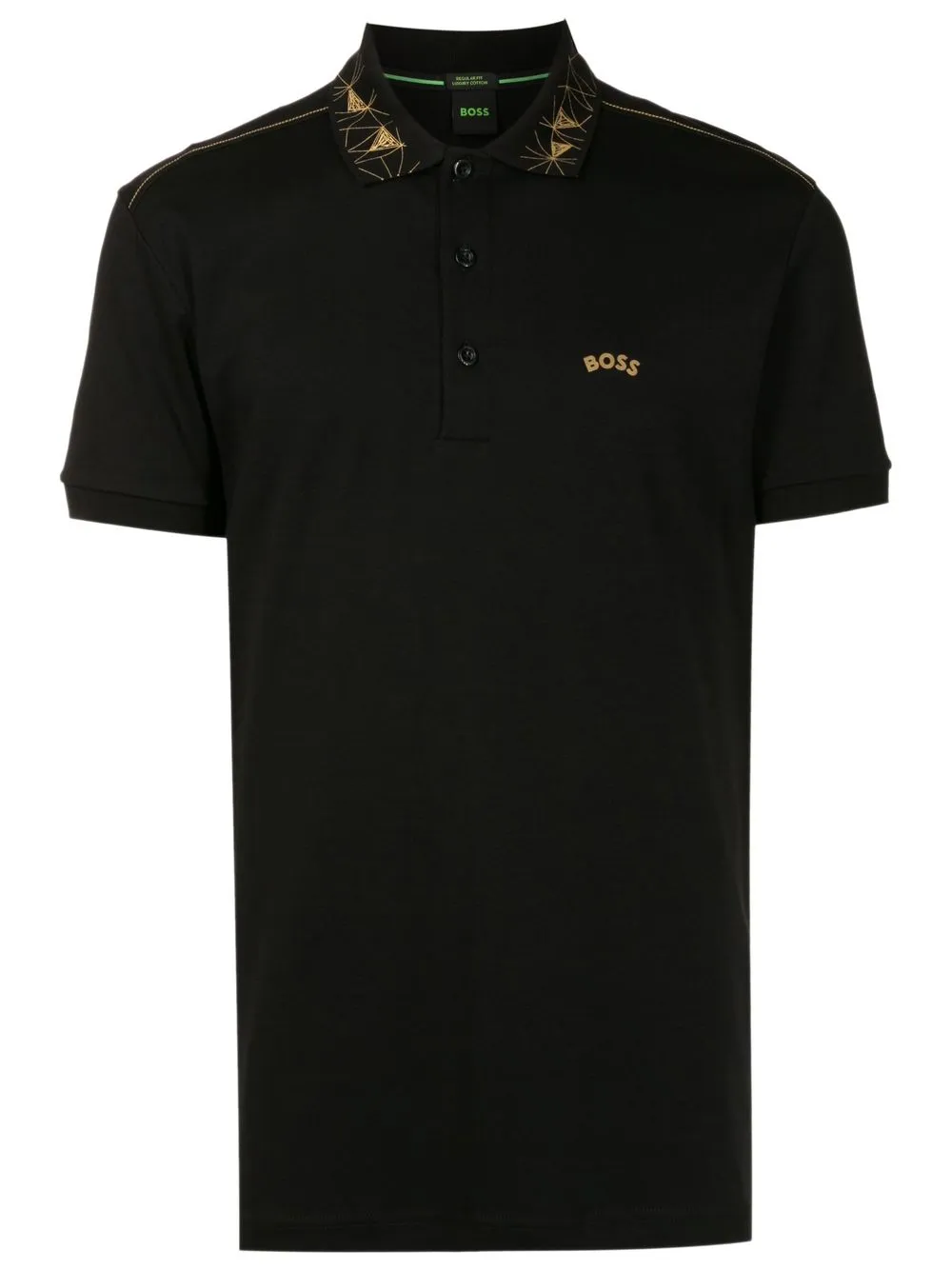 

BOSS printed-collar polo shirt - Black