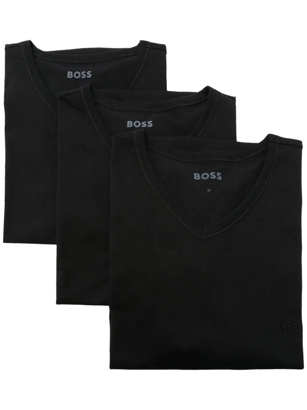BOSS Kit 3 camisetas com gola V | Preto | Image 1