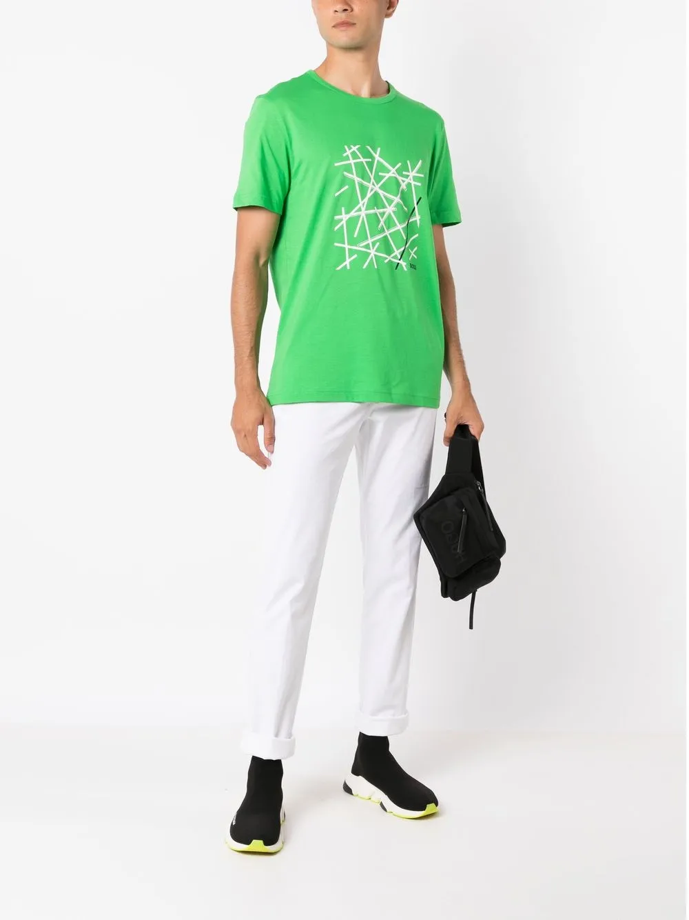 BOSS T-shirt met ronde hals - Groen
