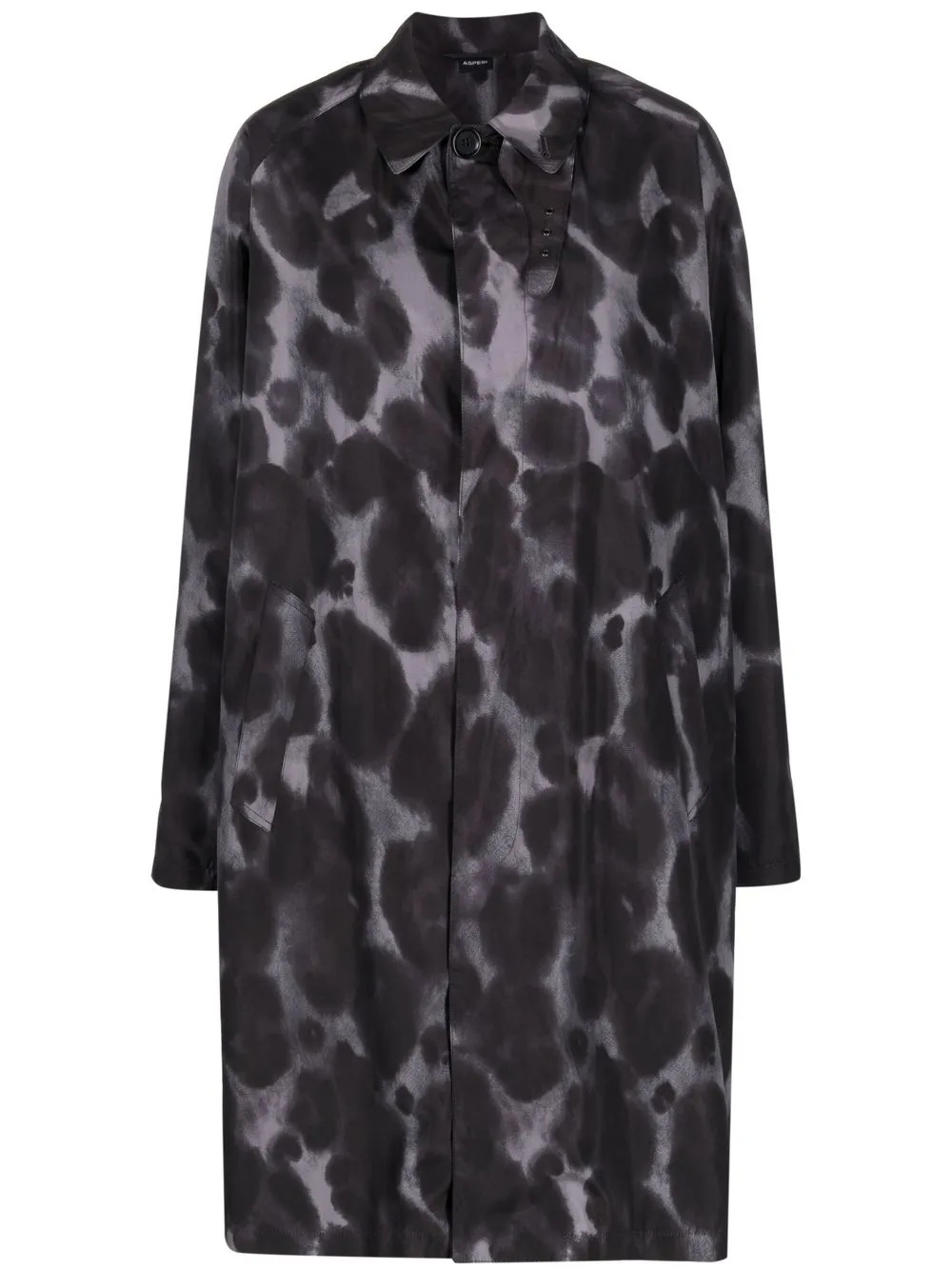 

ASPESI abstract-print single-breasted coat - Black