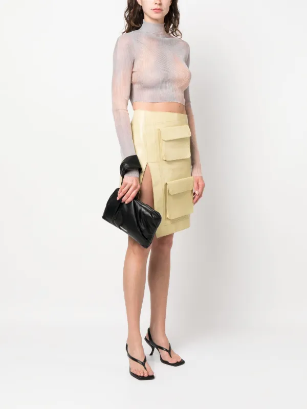 AMBUSH Nejiri Leather Clutch Bag | Black | FARFETCH CA