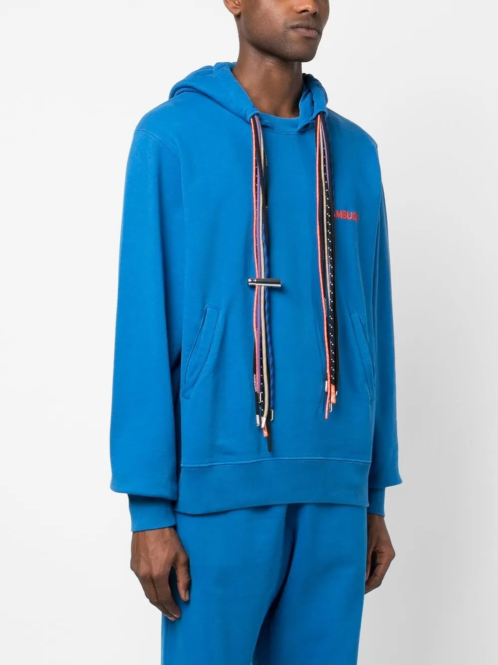 Ambush multicord drawstring Organic Cotton Hoodie Blue