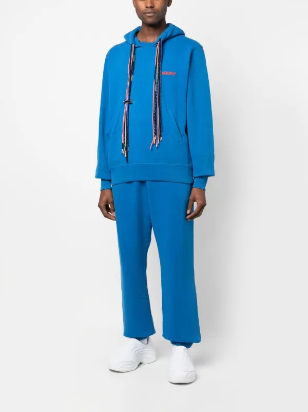 AMBUSH multicord-drawstring Organic Cotton Hoodie | Blue