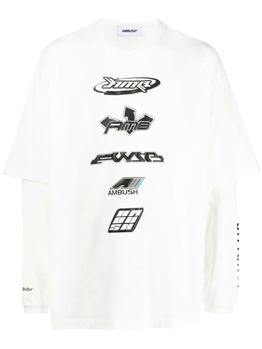 

AMBUSH logo-print layered T-shirt - White