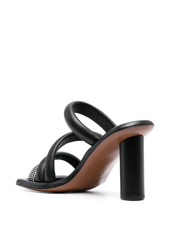 Embellished leather sandals クリスタル サンダル AMBUSH crystal-embellished Leather Sandals | Black | FARFETCH