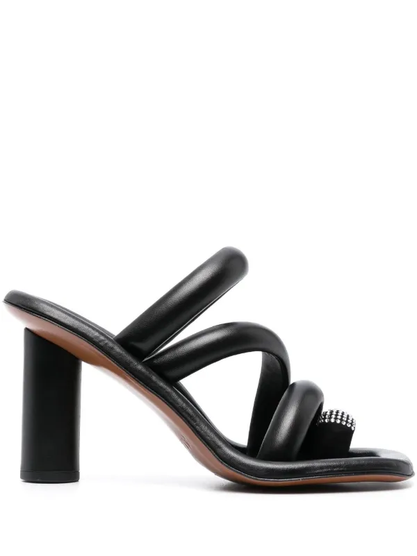 サンダル・ミュール Ambush Sandals AMBUSH crystal-embellished Leather Sandals | Black | FARFETCH