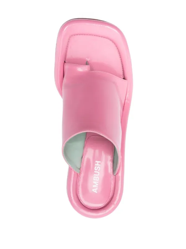 AMBUSH Cushion レザーミュール | ピンク | FARFETCH JP