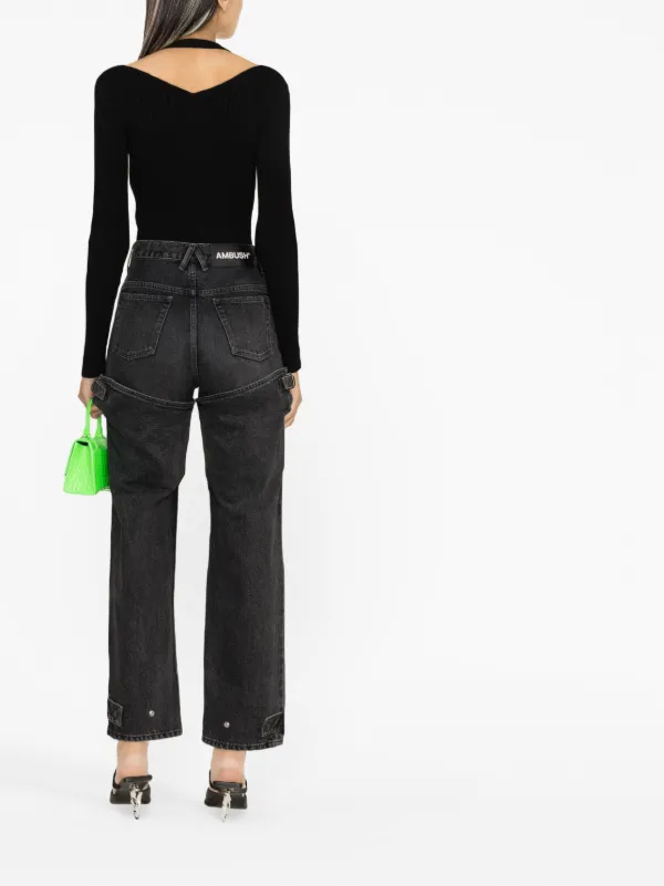 AMBUSH ストレートジーンズ | ブラック | FARFETCH JP