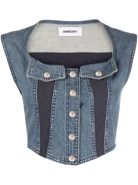 AMBUSH chaleco de mezclilla estilo bustier