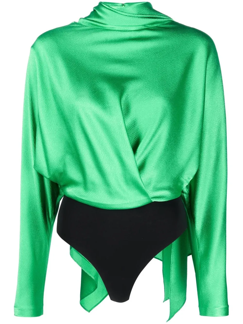 

Solace London draped long-sleeves bodysuit - Green