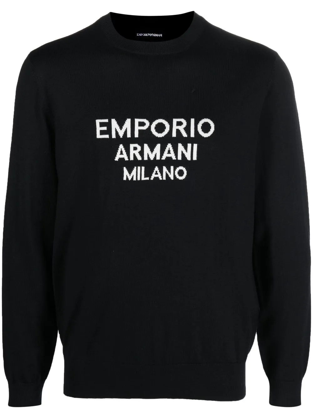 

Emporio Armani intarsia-knit logo jumper - Black