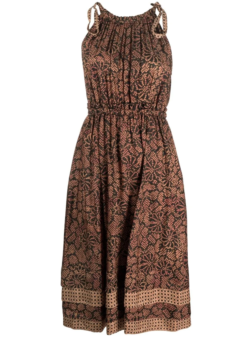 

Ulla Johnson vestido sin mangas con tejido floral - Negro