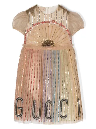 Embroidered Dress in Multicoloured - Gucci Kids