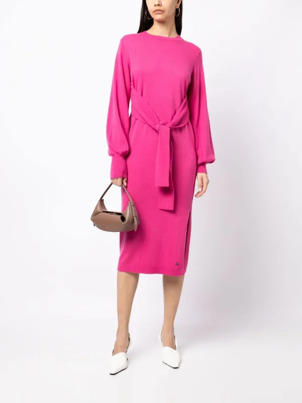 Ted Baker front tie Midi Dress Pink FARFETCH ZA