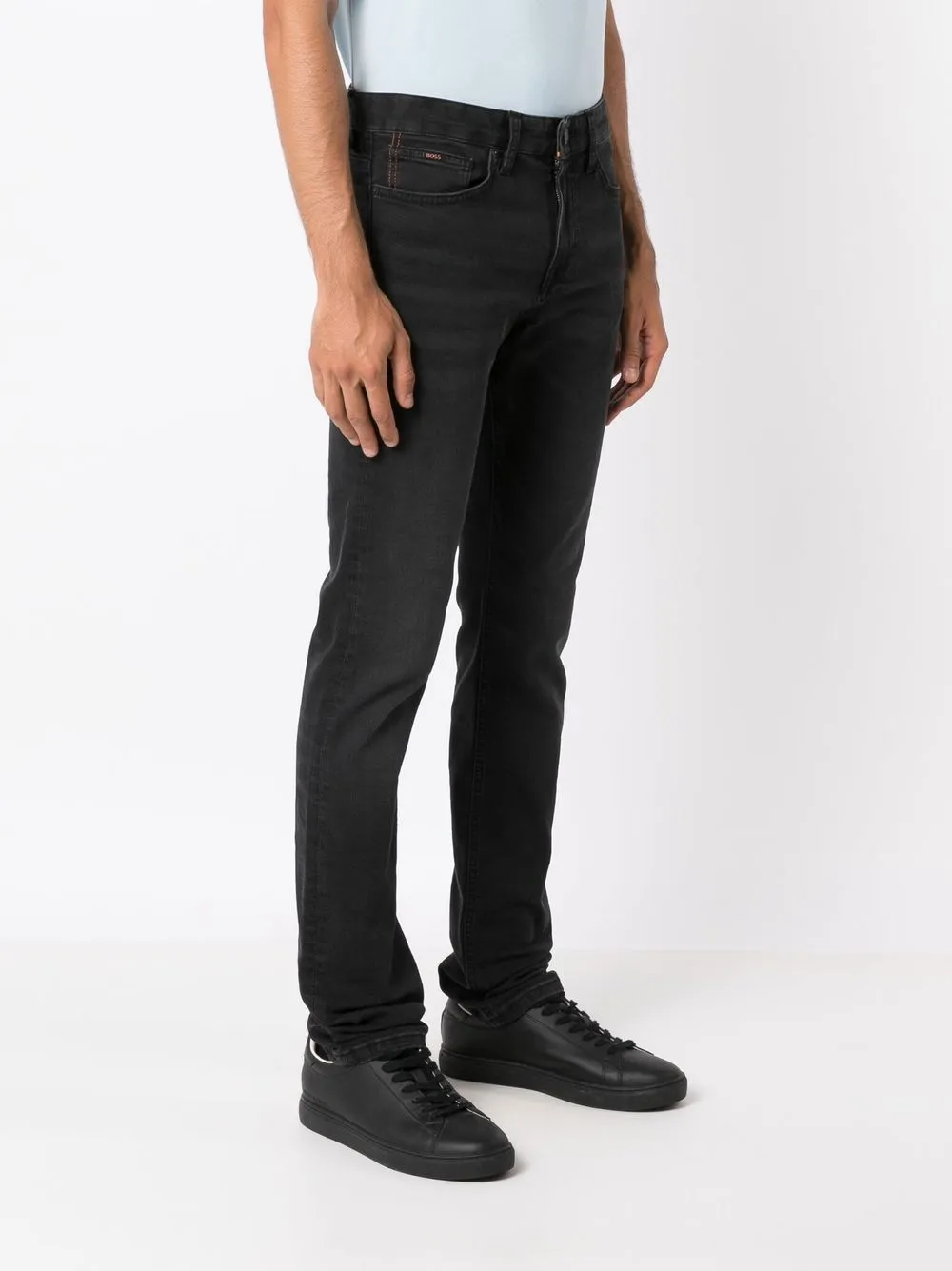 Hugo Boss Slim-cut Stretch-denim Jeans In Black