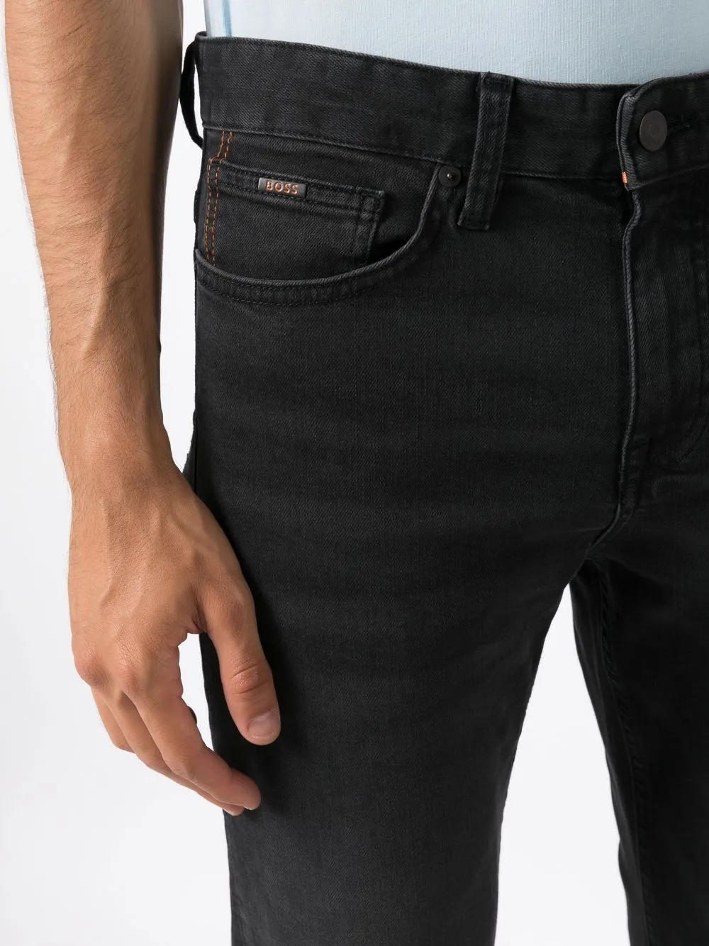 Hugo Boss Slim-cut Stretch-denim Jeans In Black