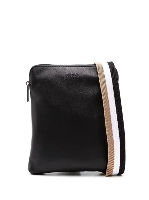 BOSS Bolsa de couro com alça listrada