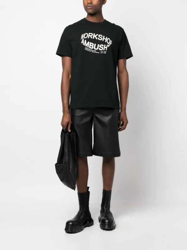 AMBUSH logo-print Cotton T-shirt | Black | FARFETCH JO