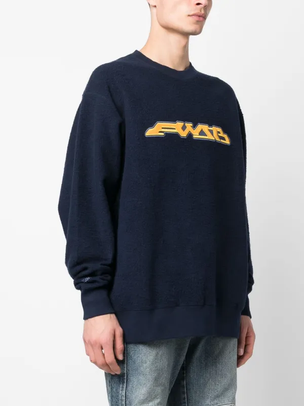 【関税込み】Ambush ネイビー ロゴ刺繍 スウェットシャツ AMBUSH graphic-print Long Sleeves Sweatshirt | Blue