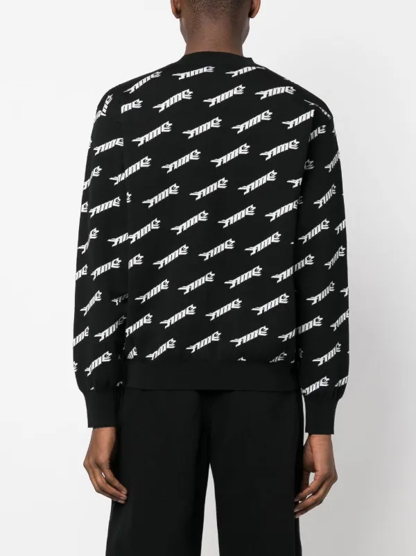 AMBUSH logo-intarsia crew-neck Jumper | Black | FARFETCH