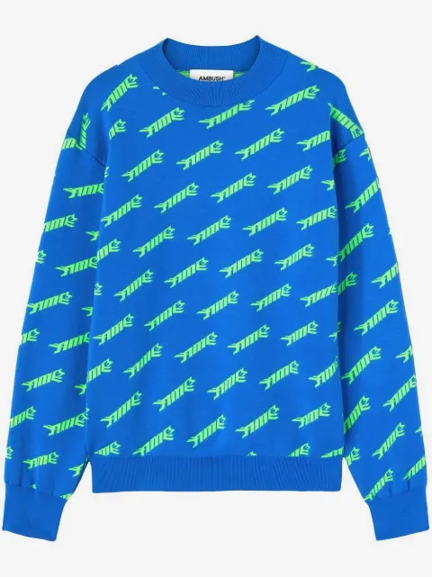 AMBUSH logo-intarsia crew-neck jumper
