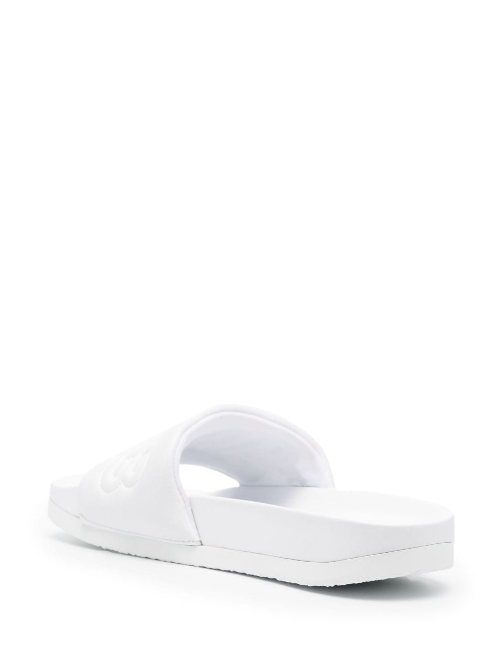 Shop Ambush Quilted-logo Leather Slides In White