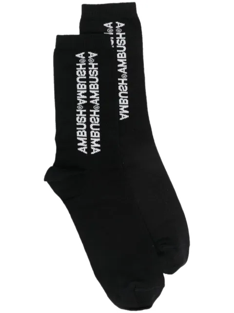 AMBUSH logo-jacquard ribbed-trim socks